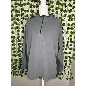 Columbia Gray Long Sleeve Mock Neck 3/4 Zip Pullover Fleece Jacket Size XXL